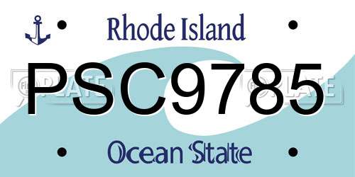 PSC9785 Rhode Island License Plate