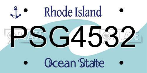 PSG4532 Rhode Island License Plate