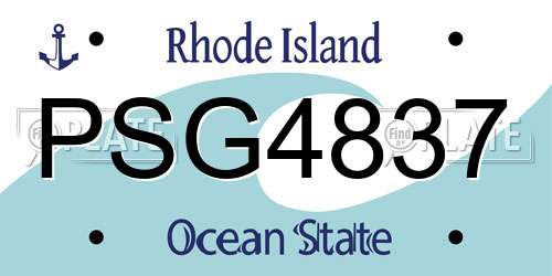 PSG4837 Rhode Island License Plate