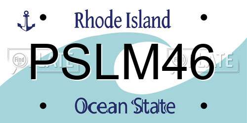 PSLM46 Rhode Island License Plate