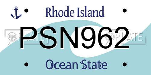 PSN962 Rhode Island License Plate