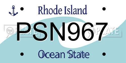PSN967 Rhode Island License Plate