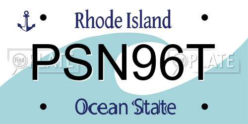 PSN96T Rhode Island License Plate