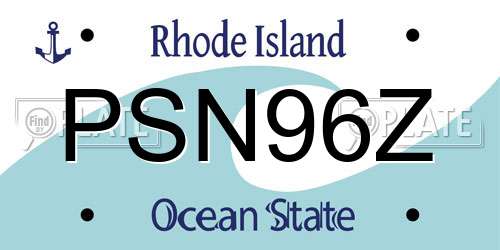 PSN96Z Rhode Island License Plate
