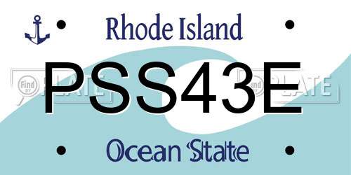 PSS43E Rhode Island License Plate