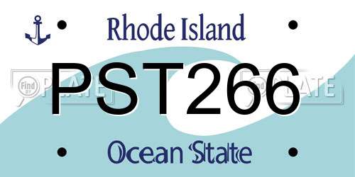 PST266 Rhode Island License Plate