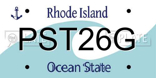 PST26G Rhode Island License Plate
