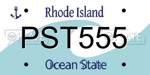 PST555 Rhode Island License Plate