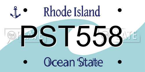 PST558 Rhode Island License Plate