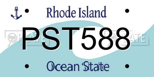 PST588 Rhode Island License Plate