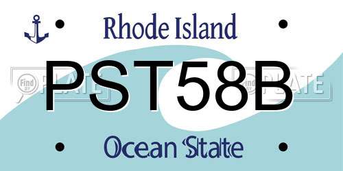 PST58B Rhode Island License Plate