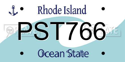 PST766 Rhode Island License Plate