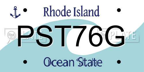 PST76G Rhode Island License Plate