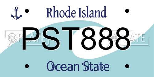 PST888 Rhode Island License Plate