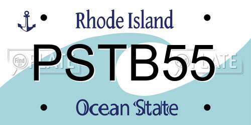 PSTB55 Rhode Island License Plate
