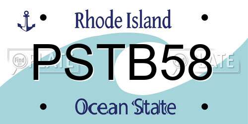 PSTB58 Rhode Island License Plate