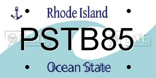 PSTB85 Rhode Island License Plate