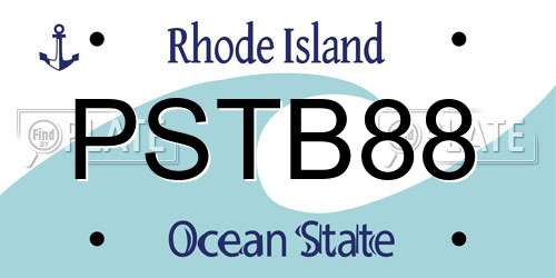 PSTB88 Rhode Island License Plate