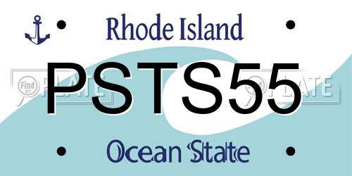 PSTS55 Rhode Island License Plate