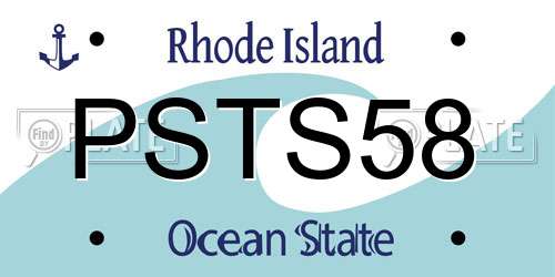 PSTS58 Rhode Island License Plate
