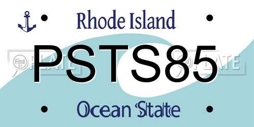 PSTS85 Rhode Island License Plate