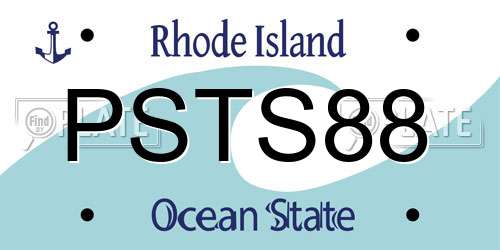 PSTS88 Rhode Island License Plate