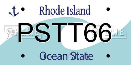 PSTT66 Rhode Island License Plate