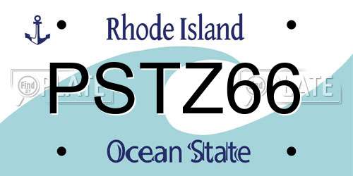PSTZ66 Rhode Island License Plate