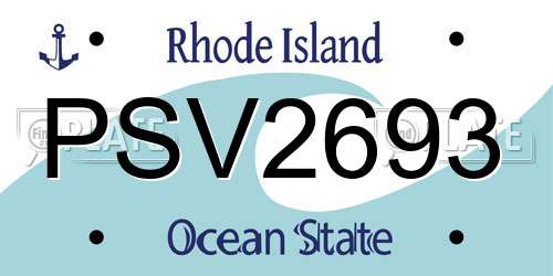 PSV2693 Rhode Island License Plate