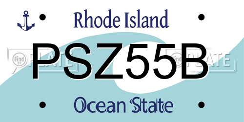 PSZ55B Rhode Island License Plate