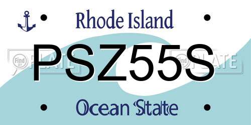 PSZ55S Rhode Island License Plate