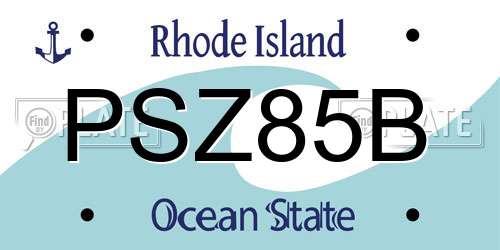 PSZ85B Rhode Island License Plate