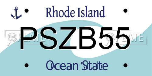 PSZB55 Rhode Island License Plate