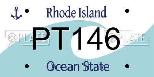 PT146 Rhode Island License Plate