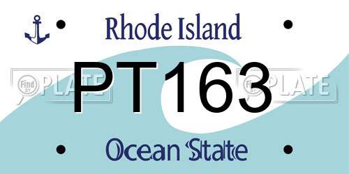 PT163 Rhode Island License Plate