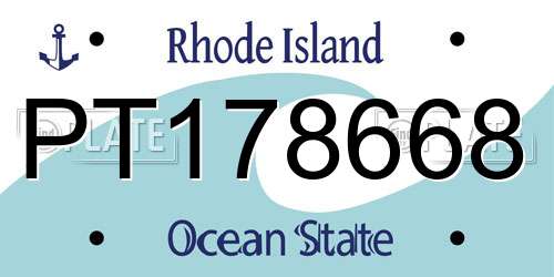 PT178668 Rhode Island License Plate