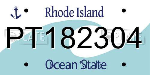 PT182304 Rhode Island License Plate