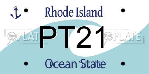 PT21 Rhode Island License Plate