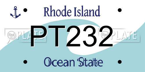 PT232 Rhode Island License Plate