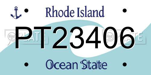 PT23406 Rhode Island License Plate
