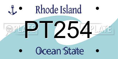 PT254 Rhode Island License Plate