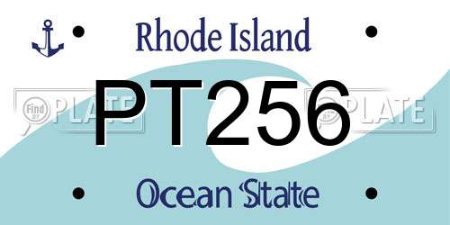 PT256 Rhode Island License Plate