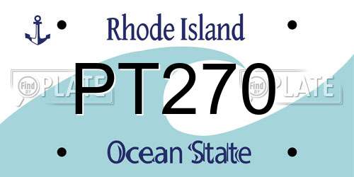 PT270 Rhode Island License Plate