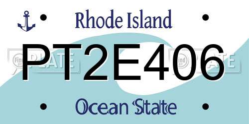 PT2E406 Rhode Island License Plate
