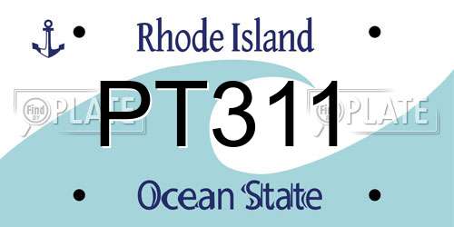 PT311 Rhode Island License Plate