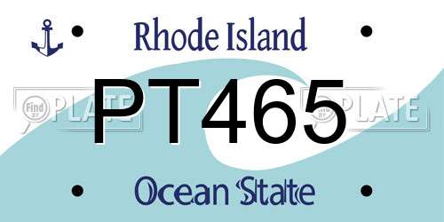 PT465 Rhode Island License Plate