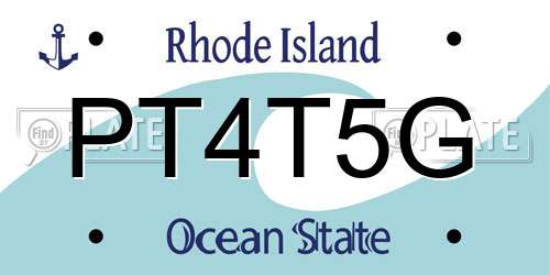 PT4T5G Rhode Island License Plate