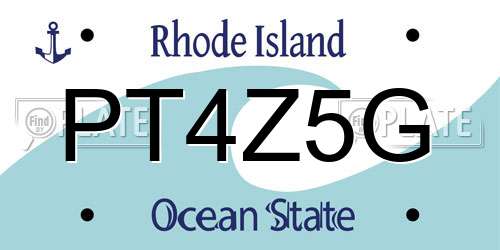 PT4Z5G Rhode Island License Plate