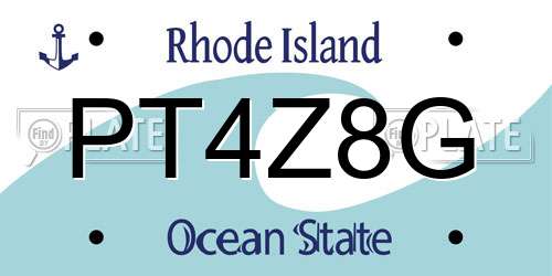 PT4Z8G Rhode Island License Plate