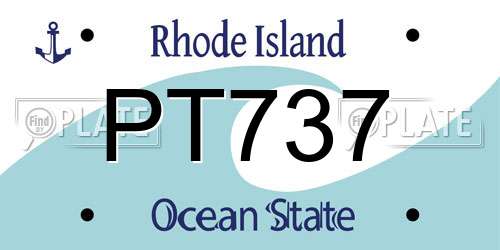 PT737 Rhode Island License Plate